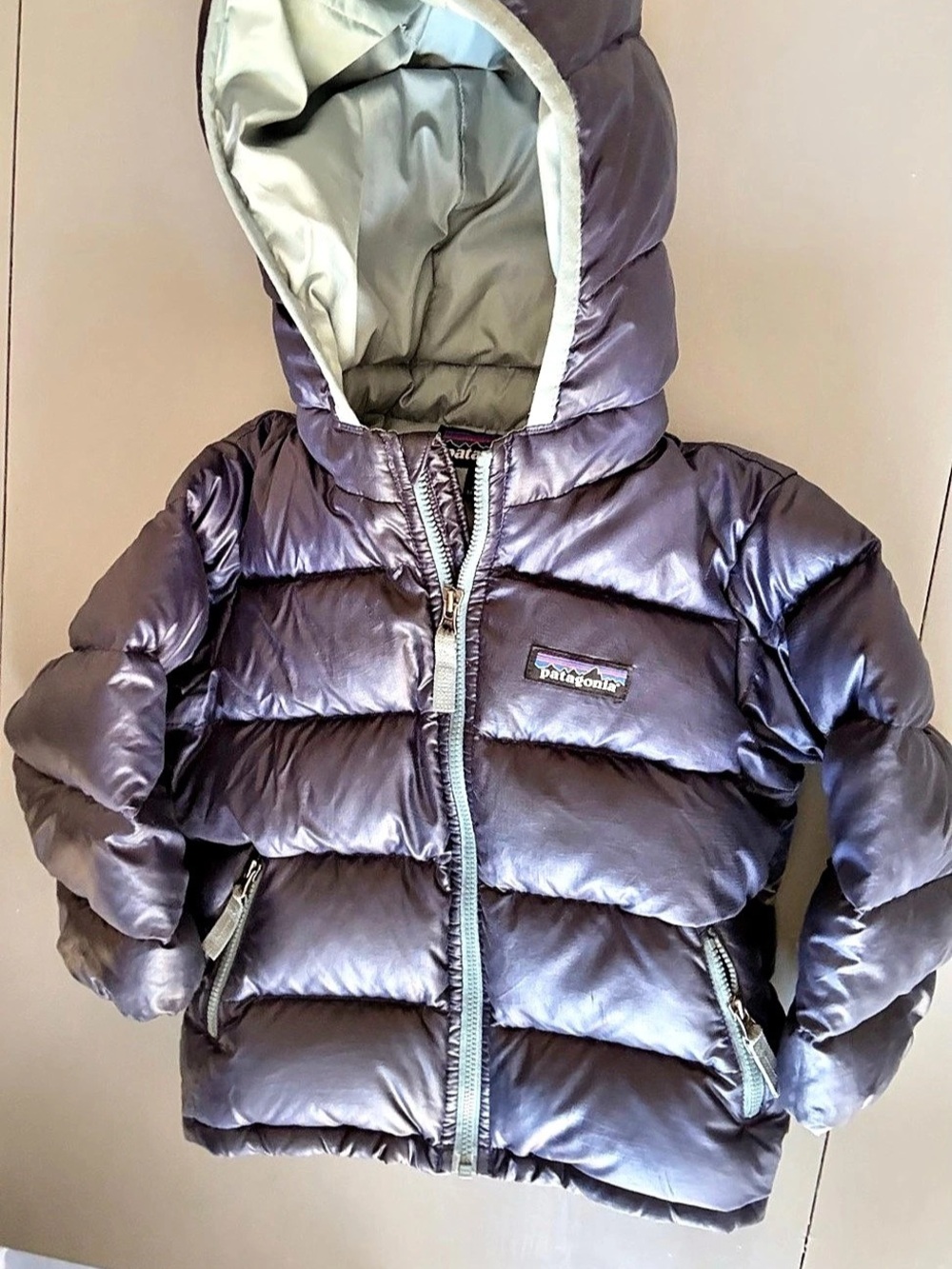 Patagonia Baby Hi-Loft Down Sweater Hoody Purple